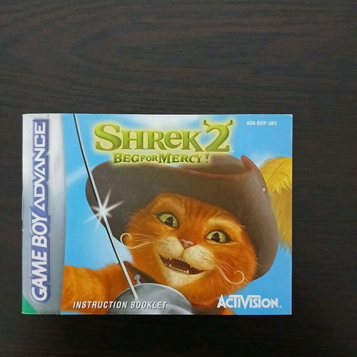 Shrek 2 Beg For Mercy manual used for Game Boy Advance