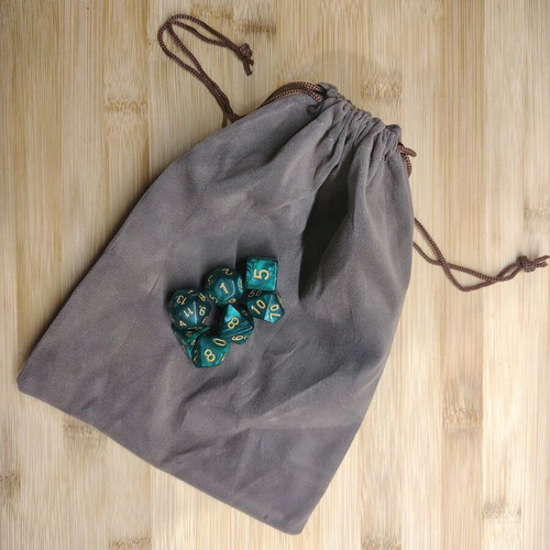 DnD dice set in velvet pouch new, 14 colors available