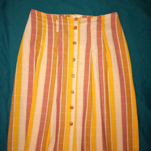 Sézane midi skirt used, cotton, yellow and orange, size 40/42