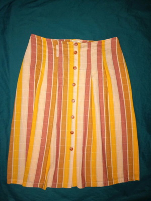 Sézane midi skirt used, cotton, yellow and orange, size 40/42