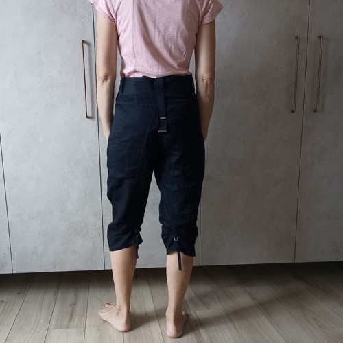 High Dark Blue Linen Pants for Women, Size S, Like New