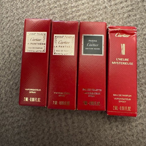 Cartier tester 2 ml new, 2 La Panthere, 1 L’Heure Mysterieuse, 1 Pasha Edition noire