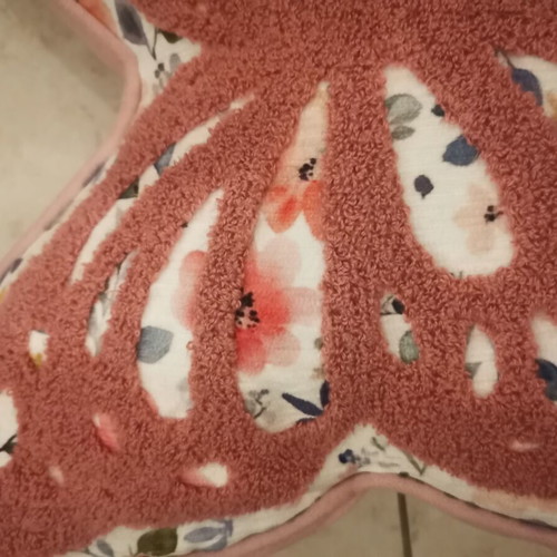 Butterfly pillow in pink and white shades