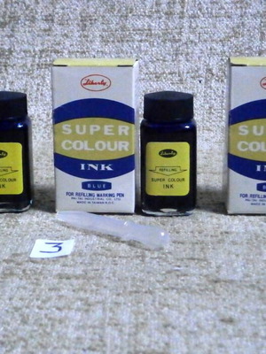 Super Colour Ink Blue pack of 3, new, made in Taiwan