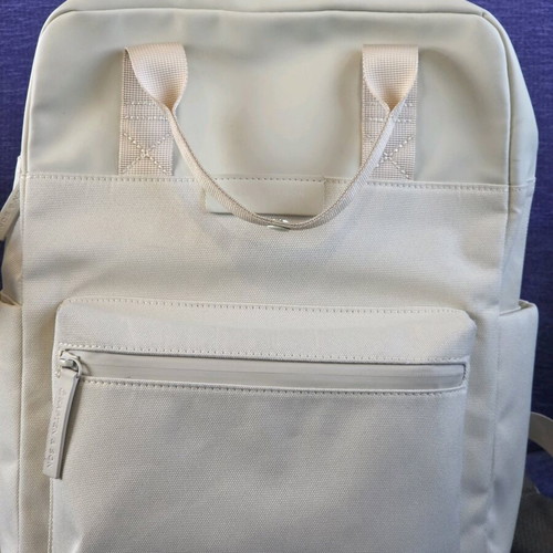 Kapten and Son backpack used, beige with laptop compartment