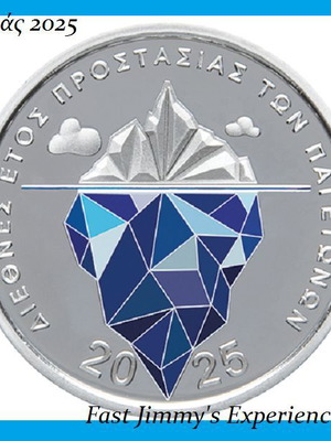 2025 Greece Official Silver Colored Proof Coin 6 Euro International Year of Glacier Protection