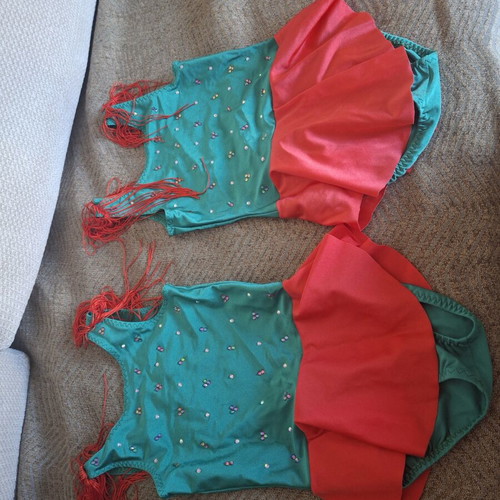 Rhythmic gymnastics leotards like new, sizes 7 and 8 years