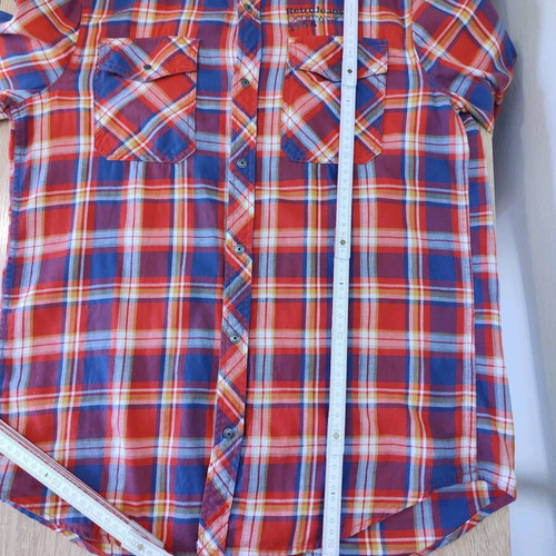 Retro Jeans plaid shirt size M like new, blue and red