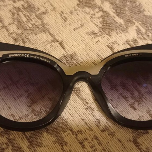 Swatch Cat Eye Sunglasses like new, black acetate