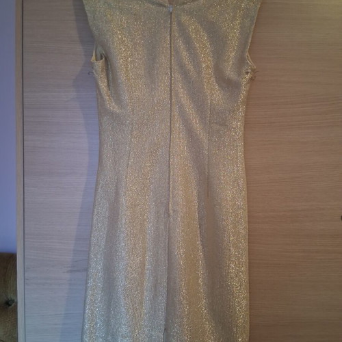 Black lace night dress with gold lining, size M