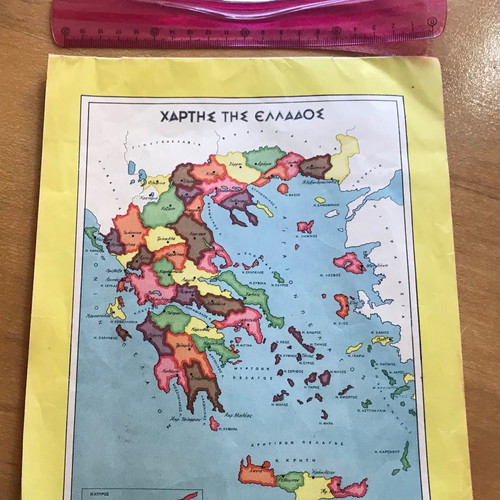 Sketchbook used from the 50s with retro children's painting palette
