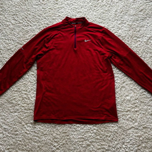 Nike dri-fit long sleeve zip-up t-shirt like new, red multicolor