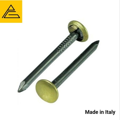 Decorative black cut nails with brass head from Italy new