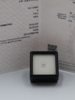 Διαμαντι Lab Grown Round Cut 0.41ct D-VVS2 καινούργιο