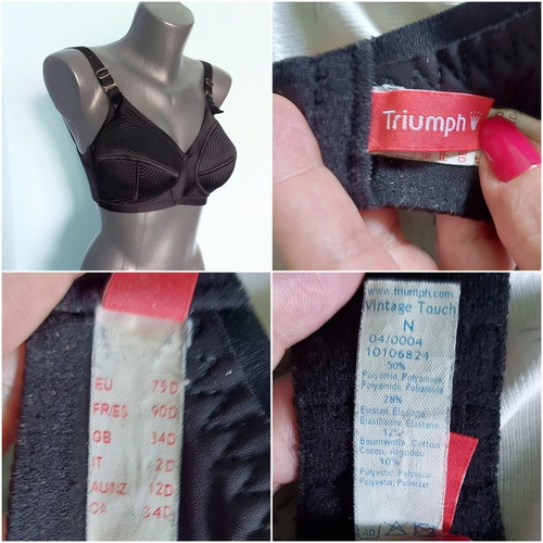 Triumph vintage touch bra 75D black like new