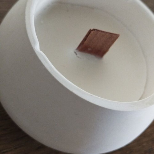 Candle in handmade ceramic container minimal design new