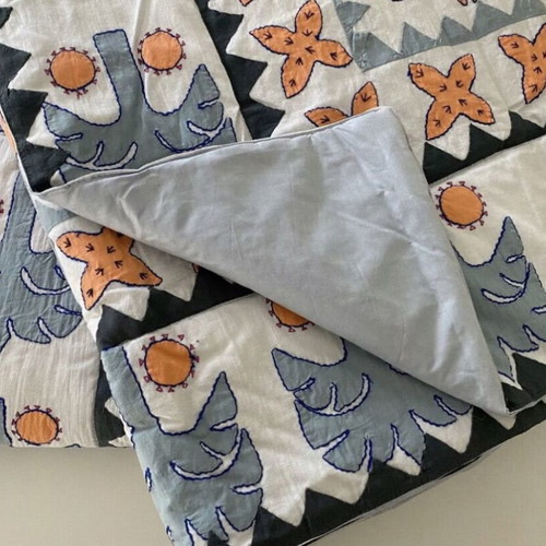 Ethnic Patchwork Handmade Quilt 100% Cotton 150x230cm