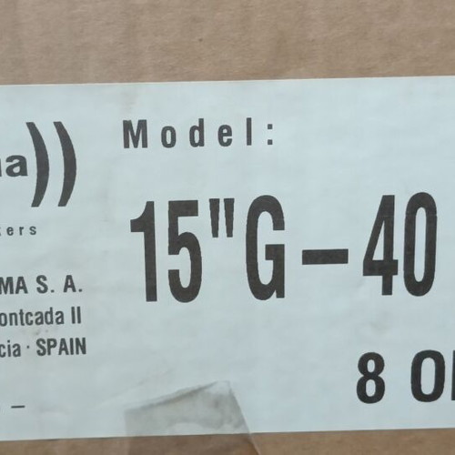Beyma 15G40 15 inch speakers new, set of 2