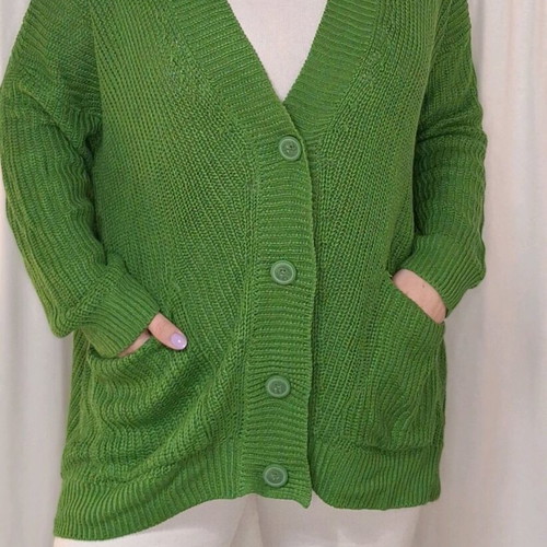 Stradivarius green cardigan like new size M