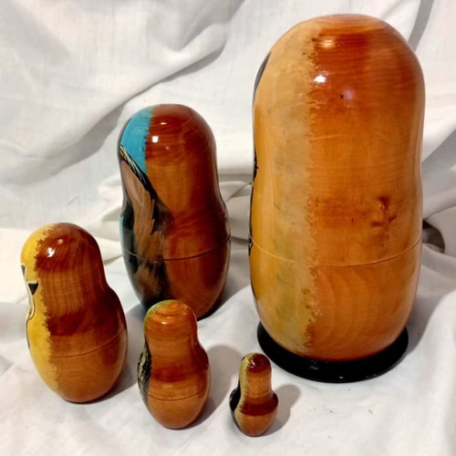 Russian Matryoshka Horses Set of 5 Hand Painted Nesting Dolls 17cm