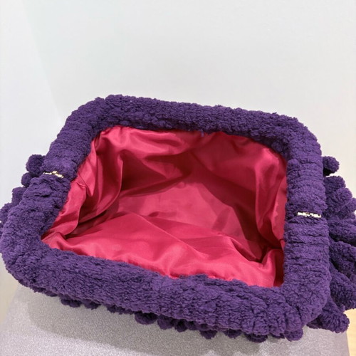Puffy bag like new, colorful purple handbag
