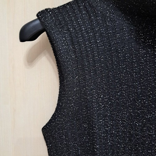 Women's Black Sweater with Silver Thread Turtleneck Like New