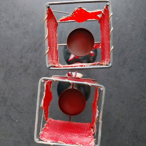 Candlesticks for tealight set of 2 red like new