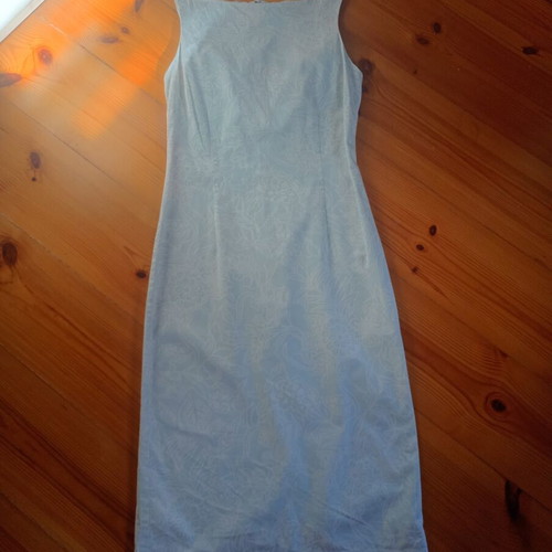 Zara cotton midi dress used, turquoise with white flowers