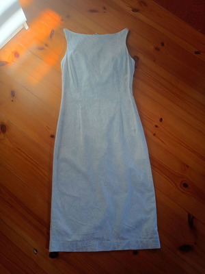 Zara cotton midi dress used, turquoise with white flowers