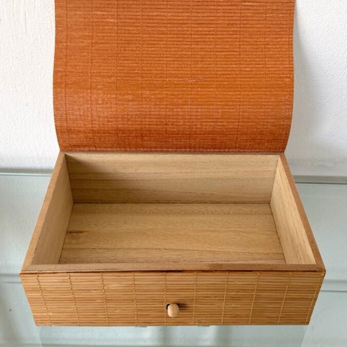 Handmade decorative jewelry box from bamboo and natural wood new