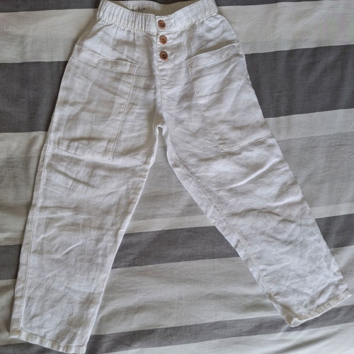 Λινό παιδικό παντελόνι Zara kids λευκό 6 ετών σαν καινούργιο