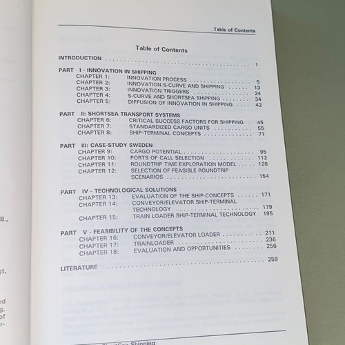 Innovation in Shortsea Shipping book like new, academic maritime study