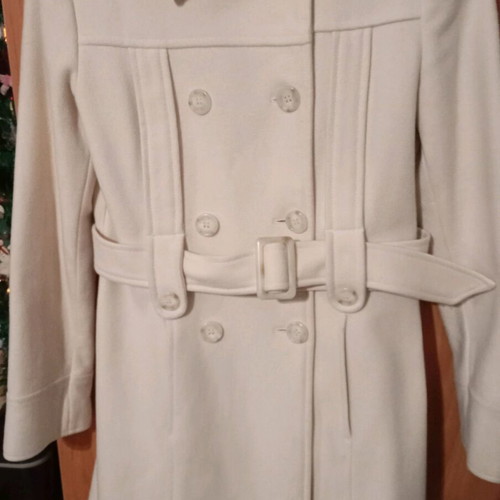 Benetton wool women's coat like new, cream color