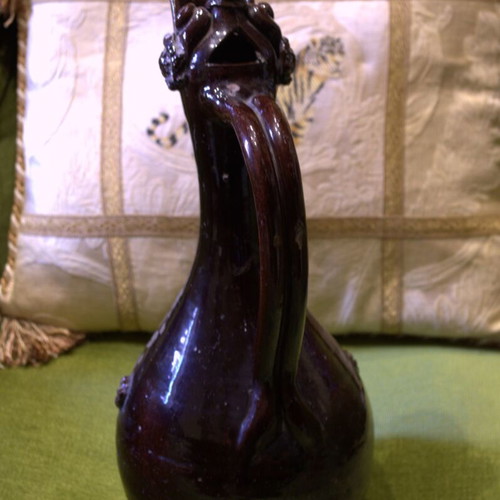Çanakkale Pottery Ewer 19th Century Ottoman Empire used, 35 cm