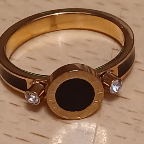 Steel ring gold-plated