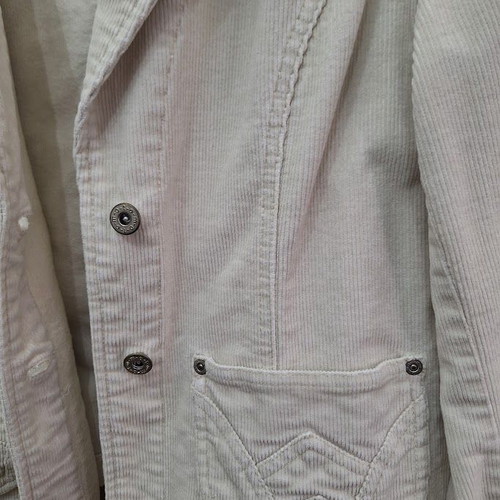 Women's Corduroy Jacket L like new, white, cotton