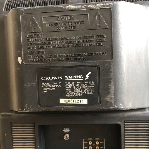 Crown CRT TV 21" CTV-2123 used, retro gaming compatible
