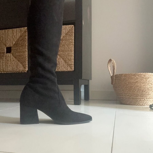 Sante suede boots used knee-high size 39 black