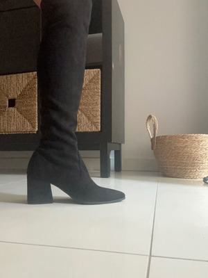 Sante suede boots used knee-high size 39 black