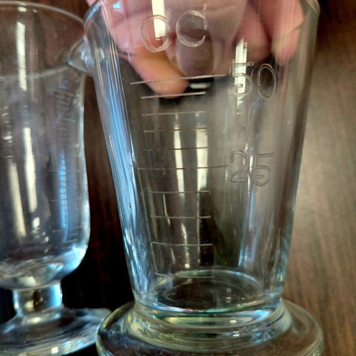 Vintage volumetric glasses from Czechoslovakia used, set of four, 1960s