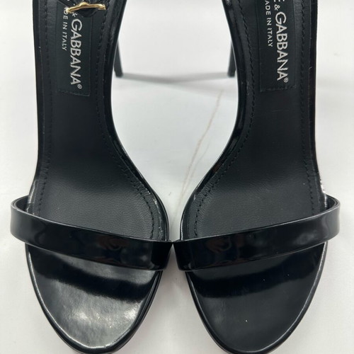 Dolce & Gabbana Keira sandals new, black patent leather, size 38.5