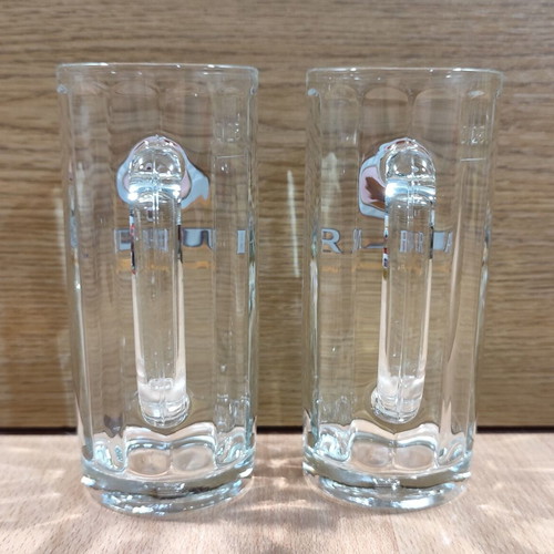 Paulaner beer set of two promotional glass mugs 250ml like new