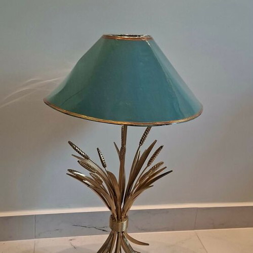 Brass Wheat Sheaf Lamp Base used, Hollywood Regency Lighting