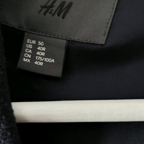 H&M men's wool jacket dark blue No50 like new