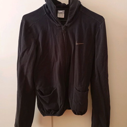 Nike jacket black with velvety texture like new size S
