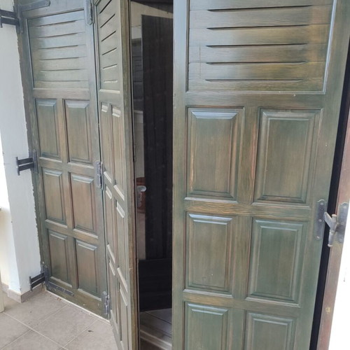 Wooden window frames used with glass, shutters and casings complete set