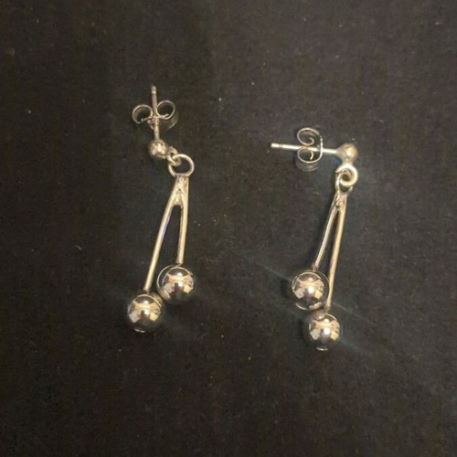 Silver earrings new with two cherries design