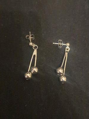 Silver earrings new with two cherries design