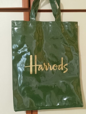 Harrods πράσινη τσάντα από PVC σαν καινούργιο