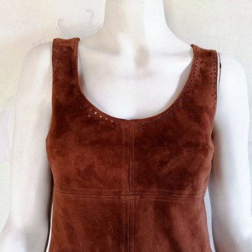Hennes leather dress sleeveless with cutout decoration, like new, size 36